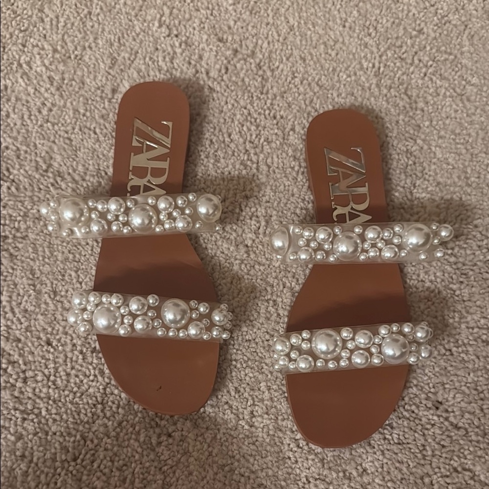 Zara Women's Sandals with Pearl Accents